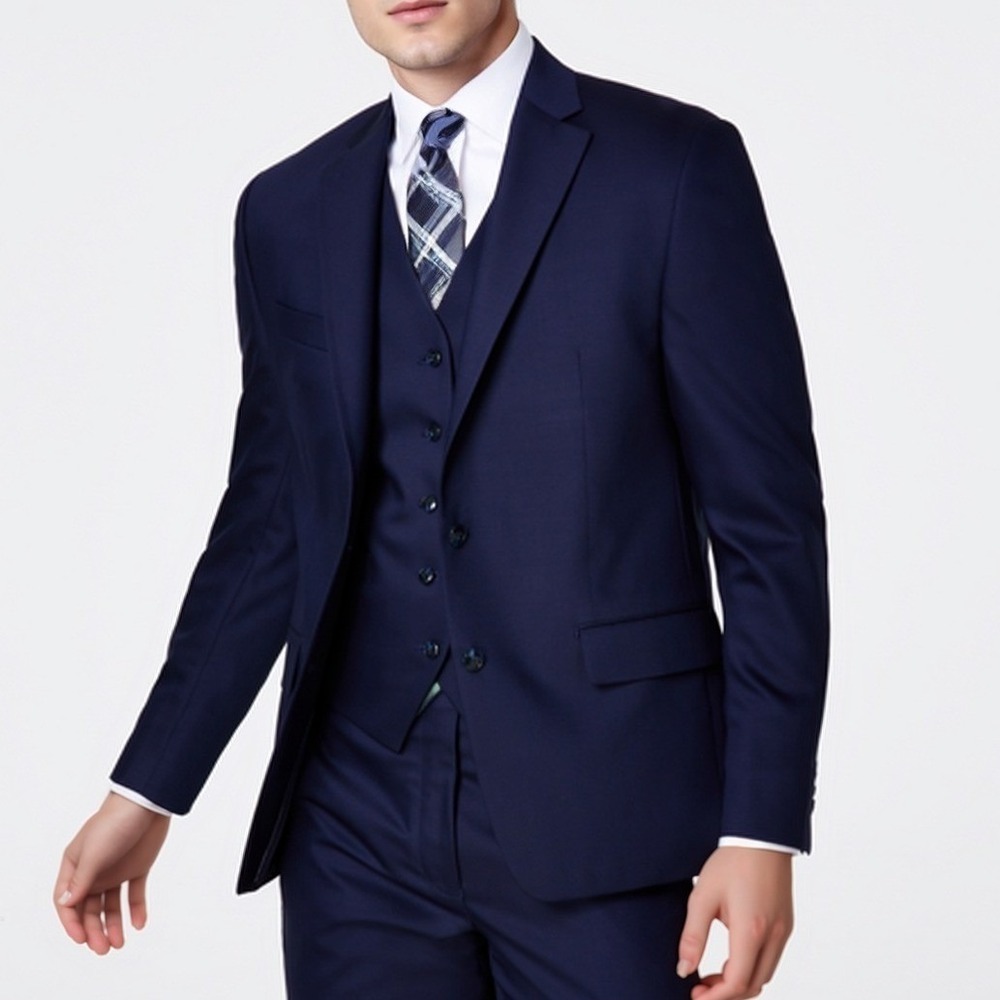 Michael Kors Men Sport Coat Kaplan Blue 44S Wool Blend Quiet Luxury Polished NWT